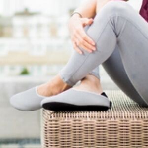 Mahabis Summer Gray Black Stitch Slipper Shoe Size US 5-6 EU 36